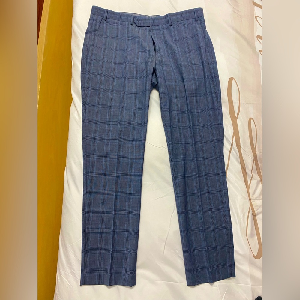 Calvin Klein Men's Dress/Suit Pant Blue - Wool Blend 36x30